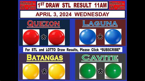 STL LAGUNA RESULT 1st DRAW TODAY April 12, 2024 .